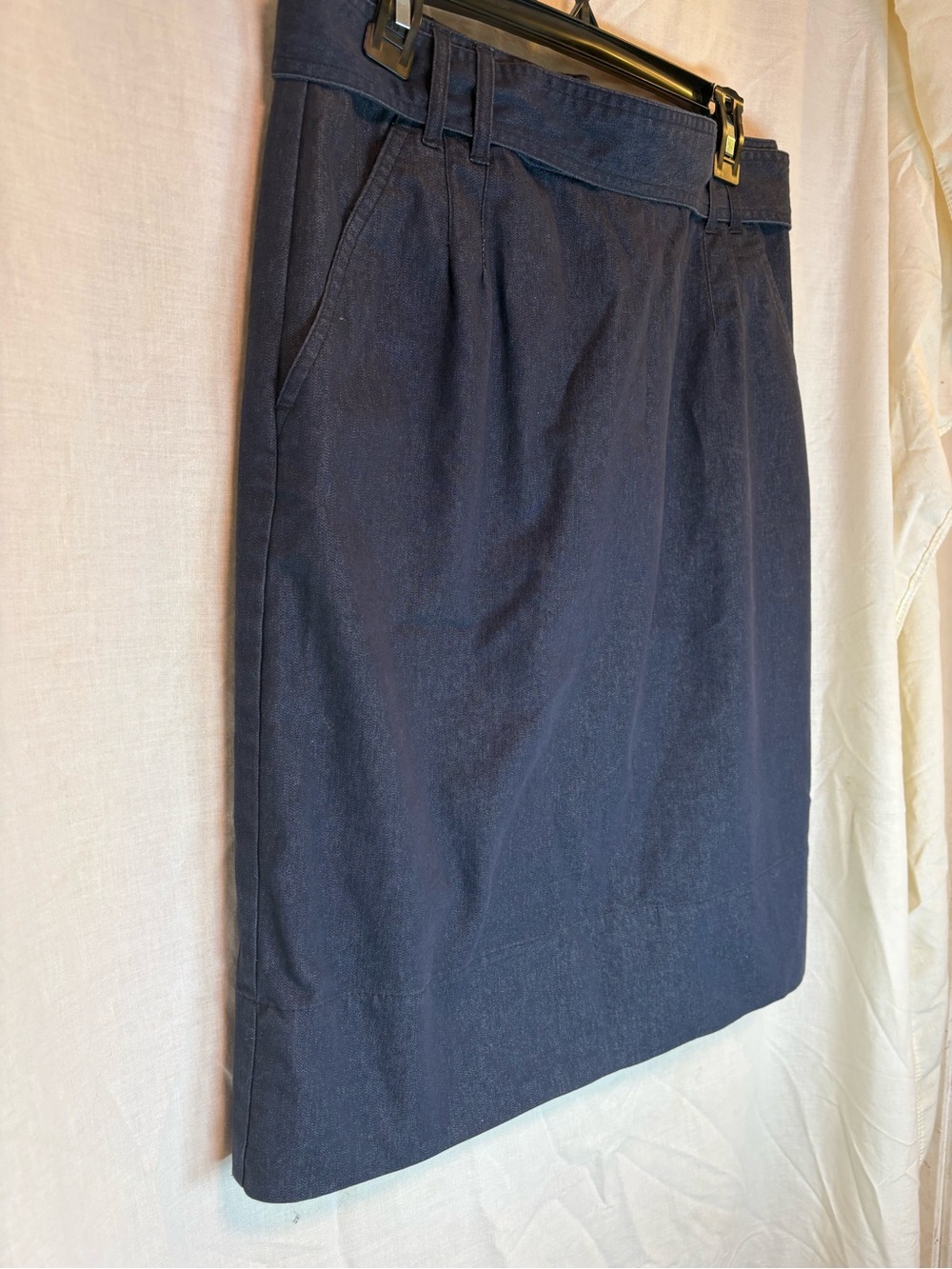 East 5th Navy Skirt Women’s 8 Pencil Skirt Belted Waist Pockets